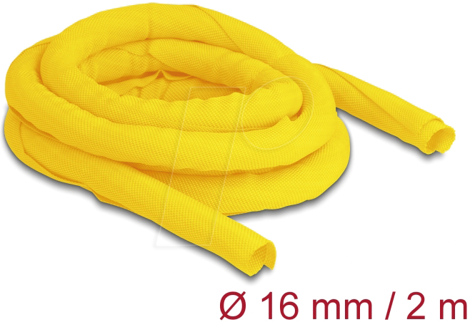 DELOCK 20869 - Gewebeschlauch selbstschließend hitzebeständig 2 m x 16 mm gelb von Delock