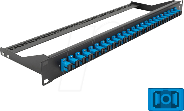 DELOCK 43380 - LWL Patchpanel, 19'', 24-Port, SC Simplex, 1HE, blau von Delock