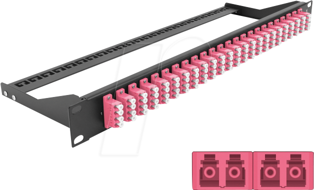 DELOCK 43403 - LWL Patchpanel, 19'', 24-Port, LC Quad violett von Delock