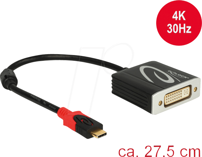 DELOCK 61213 - Adapterkabel USB Type-C Stecker > DVI Buchse DP-Alt Mode von Delock