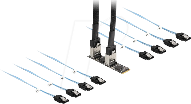 DELOCK 64211 - M.2 2280 Key B+M > 8x SATA 6 Gb/s von Delock