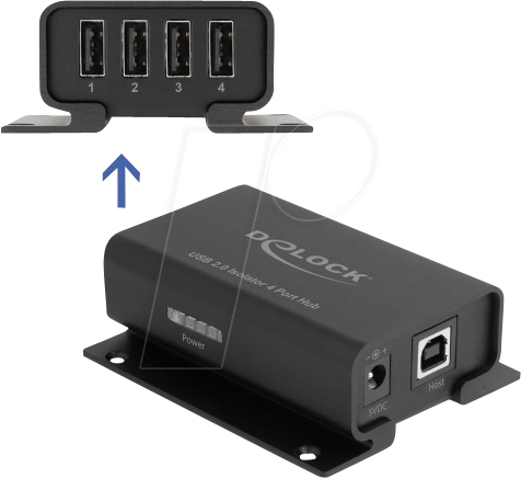 DELOCK 64226 - USB Isolator Hub, 4-Port, galvanische Trennung von Delock