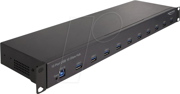 DELOCK 64240 - USB 10 Gb/s Industrie Hub, 10 Port, USB-B zu 10x USB-A von Delock