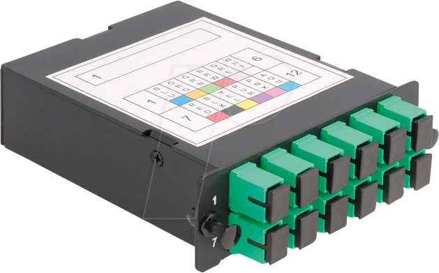 DELOCK 66936 - LWL HD (High Density) Kassette MPO  12 x SC Simplex, Polarität von Delock