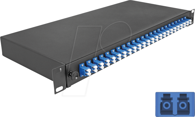 DELOCK 67009 - 19'' LWL Spleißbox, 24x LC Duplex OS2, 1HE von Delock