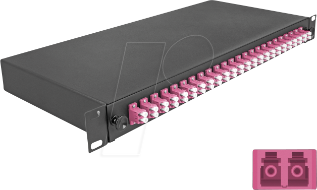 DELOCK 67011 - 19'' LWL Spleißbox, 24x LC Duplex OM4, 1HE von Delock
