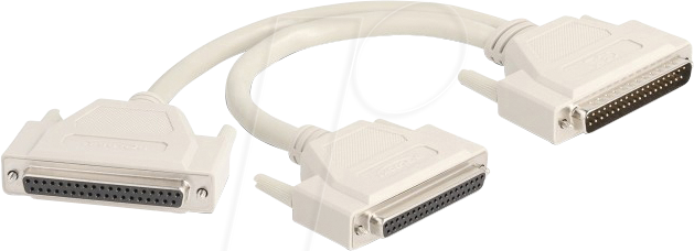 DELOCK 67161 - D-SUB Adapter, 37 Pin Stecker > 2x 37 Pin Buchse von Delock