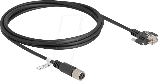 DELOCK 80457 - M12 Kabel X-kodiert 8 Pin Buchse zu RJ45 Stecker, 2 m von Delock