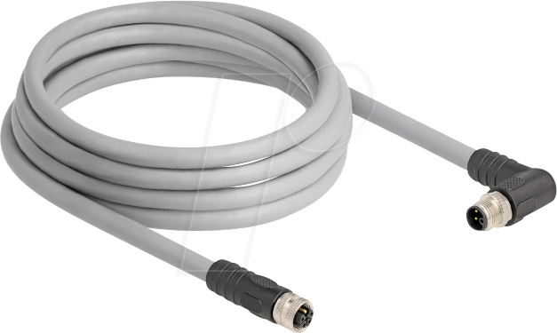 DELOCK 80549 - M12 Kabel L-kodiert 5 Pin Stecker rechts gewinkelt >Buchse PUR von Delock
