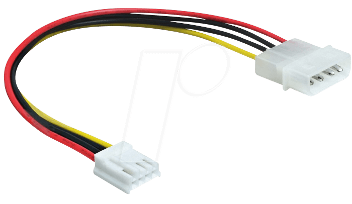 DELOCK 83184 - Molex 4 Pin Stecker > Floppy 4 Pin Buchse 24 cm von Delock