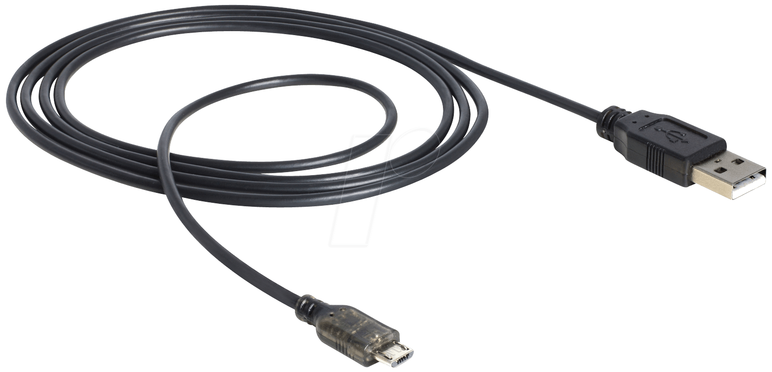 DELOCK 83272 - USB 2.0 Kabel, Micro B Stecker auf A Stecker, 1,5 m von Delock