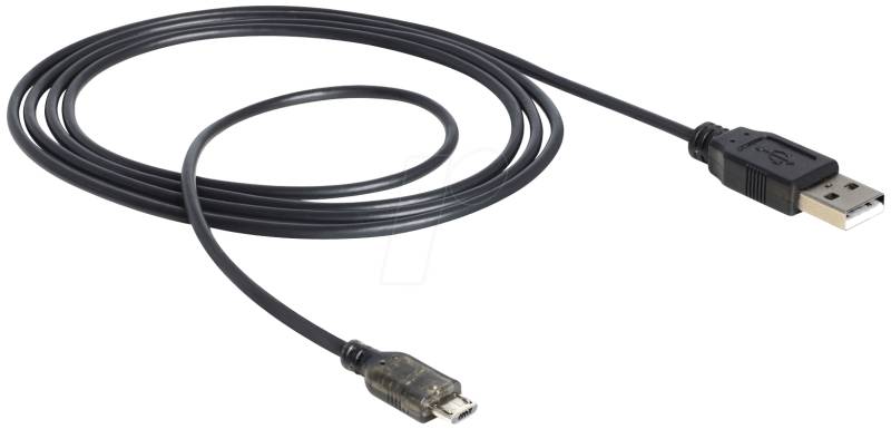 DELOCK 83272 - USB 2.0 Kabel, Micro B Stecker auf A Stecker, 1,5 m von Delock
