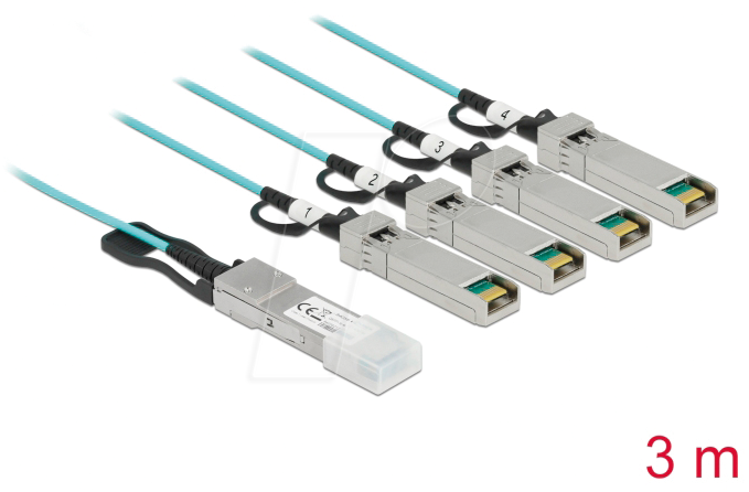 DELOCK 84058 - Kabel QSFP+ Stecker > 4 x SFP+ Stecker 3 m von Delock