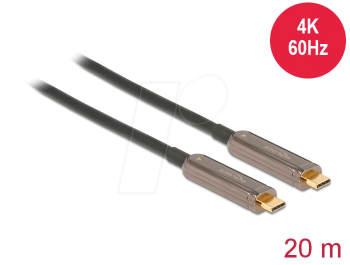 DELOCK 84122 - Aktiv Optisches USB-C™ Video Kabel (AOC), 4K 60Hz, 20 m von Delock