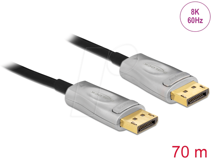 DELOCK 84141 - DisplayPort 1.4, 8K Glasfaser Extender Kabel - 70m von Delock