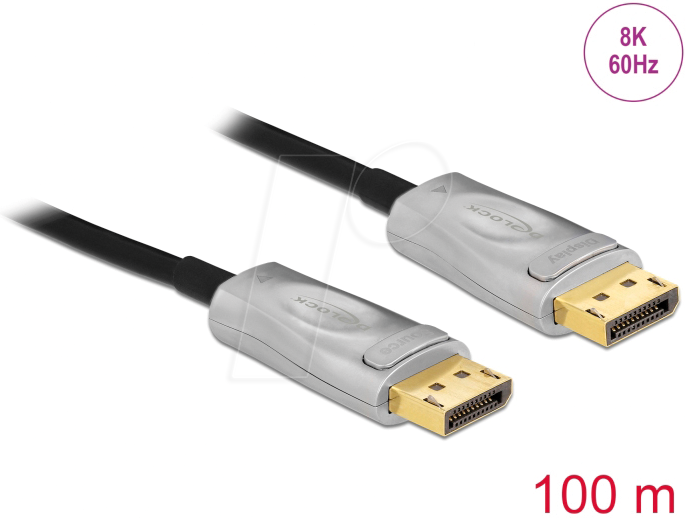 DELOCK 84143 - DisplayPort 1.4, 8K Glasfaser Extender Kabel - 100m von Delock