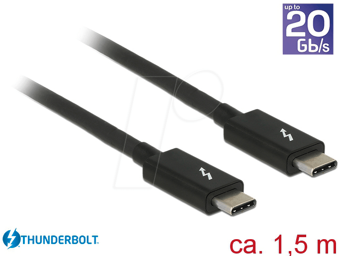 DELOCK 84846 - Kabel Thunderbolt 3 USB-C Stecker > USB-C Stecker 1,5 m von Delock