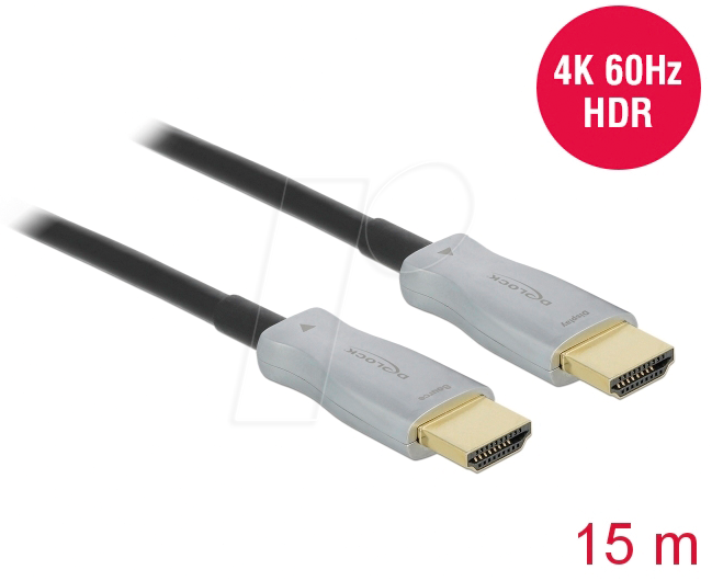 DELOCK 85012 - Aktiv Optisches HDMI Kabel (AOC), 4K 60 Hz, 15 m von Delock