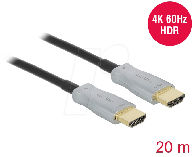 DELOCK 85015 - Aktiv Optisches HDMI Kabel (AOC), 4K 60 Hz, 20 m von Delock