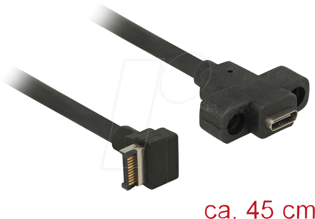 DELOCK 85326 - Pfostenstecker Key A > USB 3.1 Typ C Buchse zum Einbau, 45 cm von Delock