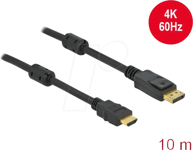 DELOCK 85960 - Aktives DP 1.2 zu HDMI Kabel 4K 60 Hz 10 m von Delock