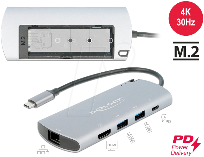 DELOCK 87767 - Dockingstation/Port Replicator, USB Type-C, Laptop DELOCK 87767 - Dockingstation/Port Replicator, USB Type-C, Laptop von Delock