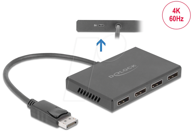 DELOCK 87794 - Splitter DisplayPort 1.4 > 4 x DisplayPort von Delock