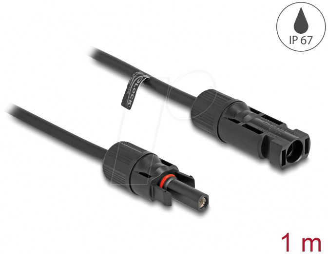 DELOCK 88209 - DL4 Solar Kabel 6 mm² Stecker zu Buchse 1 m schwarz von Delock