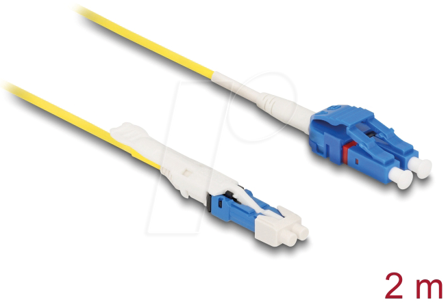DELOCK 88306 - LWL Kabel, CS / LC Duplex UPC, G657A2 / OS2 Uniboot 2 m von Delock