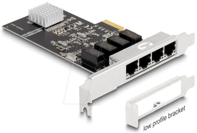 DELOCK 88618 - Netzwerkkarte, PCI Express, Gigabit Ethernet, 4x RJ45 von Delock