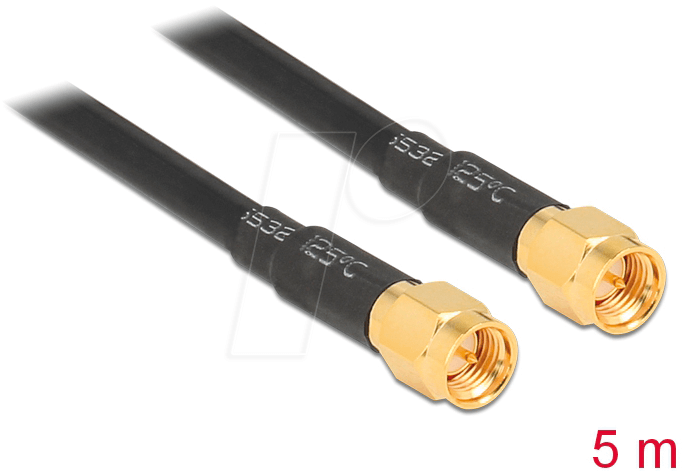 DELOCK 88891 - HF Antennenkabel, SMA Stecker > SMA Stecker, 5 m von Delock