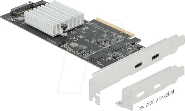 DELOCK 89009 - PCIe x8 > 2 x extern USB 3.2 Typ-C, Low Profile von Delock