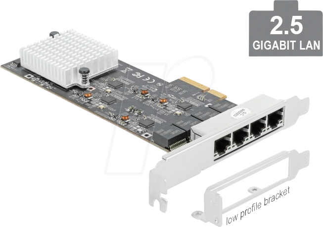 DELOCK 89192 - Netzwerkkarte, PCI Express, 2,5 Gigabit Ethernet, 4x RJ45 von Delock
