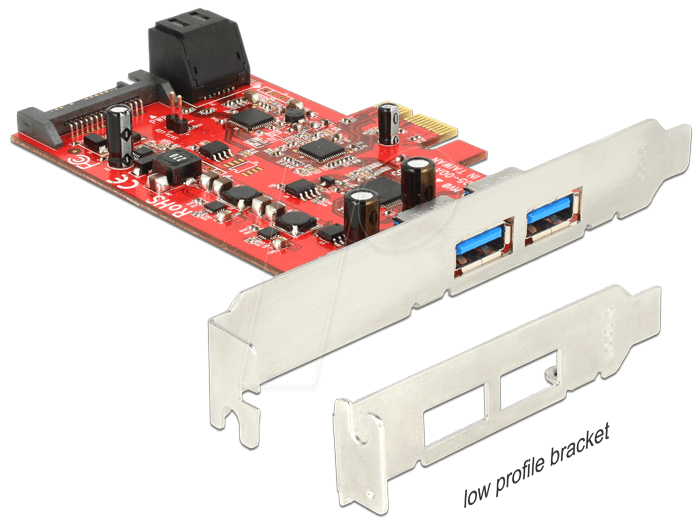 DELOCK 89389 - PCIe x1 SATA 6Gb/s 2x SATA + 2x USB 3.0 von Delock