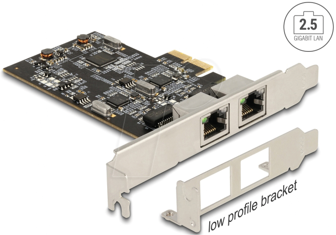 DELOCK 89392 - Netzwerkkarte, PCIe, 2,5 Gigabit Ethernet, 2x RJ45 von Delock