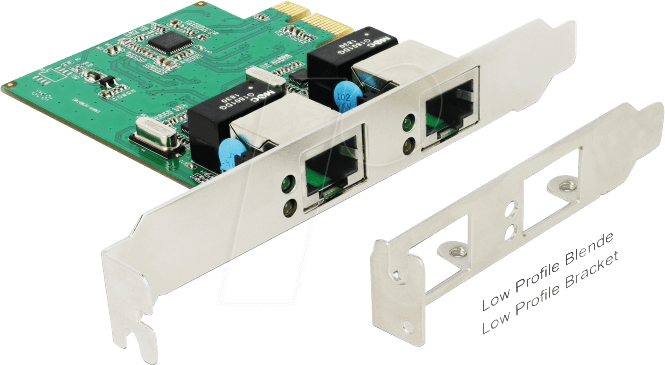 DELOCK 89999 - Netzwerkkarte, PCIe,Gigabit Ethernet, 2x RJ45 von Delock