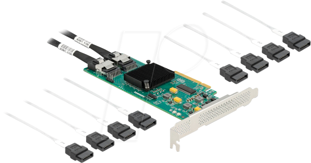 DELOCK 90061 - PCIe x8 > 2x SFF-8087 > 8x SATA, mit 2x 4er SATA Splitterkabel von Delock