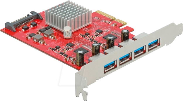 DELOCK 90481 - PCIe x4 > 4 x extern USB 3.1 Typ-A von Delock