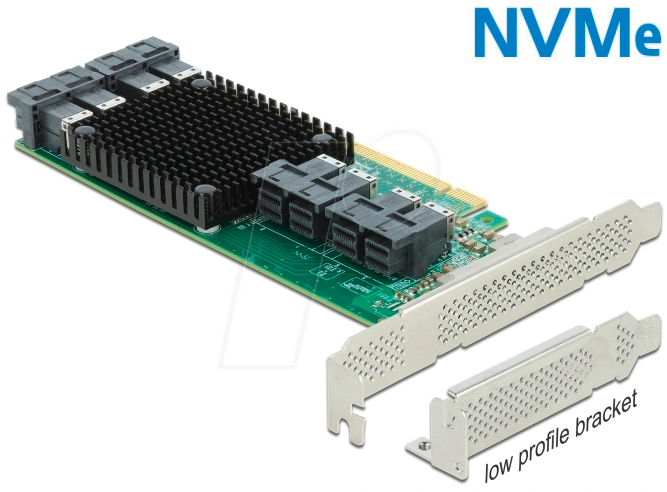DELOCK 90504 - PCIe x16 > 8 x SFF-8643 NVMe von Delock