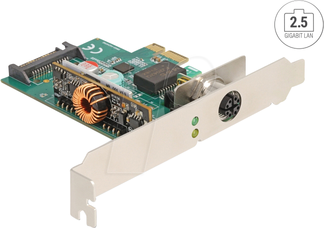 DELOCK 90760 - Netzwerkkarte, PCIe, 2,5 Gigabit Ethernet, 1 x M12, PoE+ von Delock