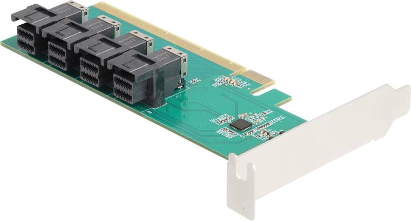 DELOCK 90777 - PCIe x16 > 4x SFF-8643 NVMe, Bifurcation, LP von Delock