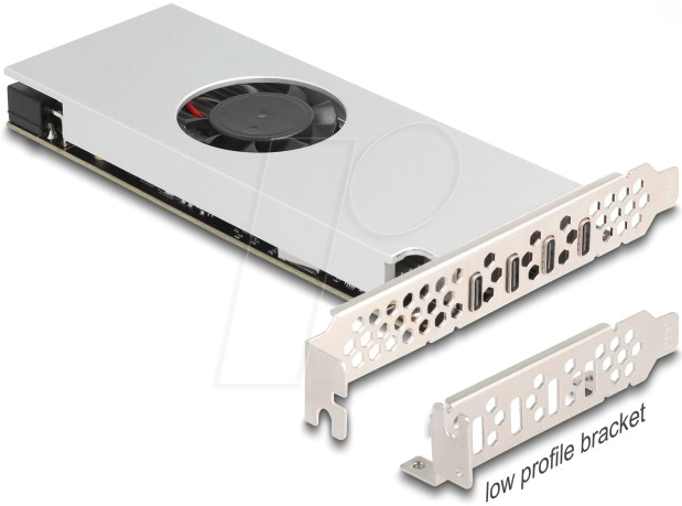 DELOCK 90806 - PCIe x16  > 4 x extern 20 Gbps USB-C, Lüfter und Kühlkörper von Delock