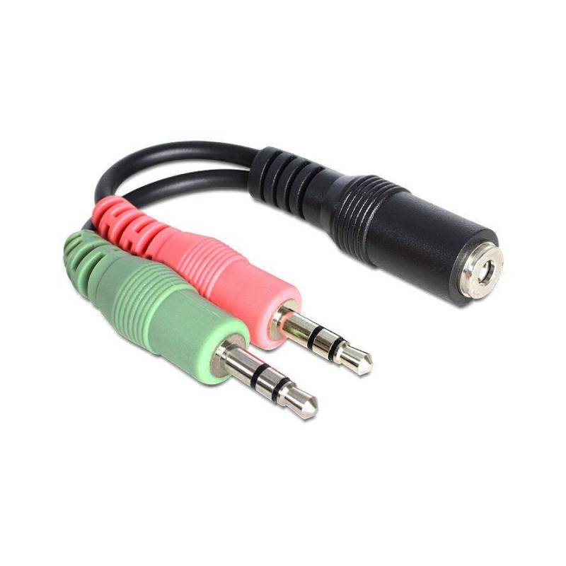 DELOCK Klinke Adapter 3,5mm 4pin -> 2x 3,5mm Bu/St von Delock