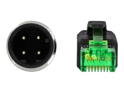 DELOCK Netzwerkkabel M12 4 Pin D-kodiert > RJ45 St PVC 2m von Delock