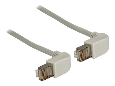DELOCK Patchkabel gewinkelt RJ45 S/FTP Cat5e 0.50m grau von Delock