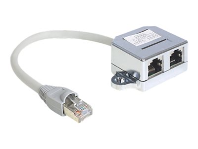 DELOCK Adapter RJ45->2x RJ45 St/Bu 0.15m 1xEthernet 1xISDN von Delock