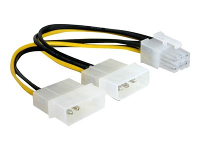 DELOCK Stromkabel 2x Molex 4pin St -> PCI Express 6pin intern von Delock