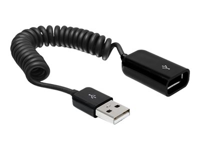DELOCK USB Kabel A -> A St/Bu  0.20m-0.60m sw Spiral von Delock