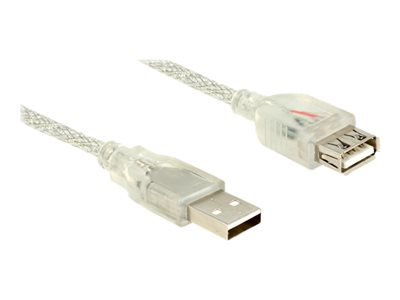 DELOCK USB Verl. A -> A St/Bu 1.00m transparent von Delock