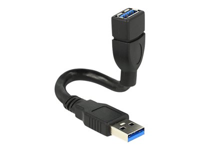 DELOCK USB3.0 Verl. A -> A St/Bu 0.15m schwarz ShapeC von Delock